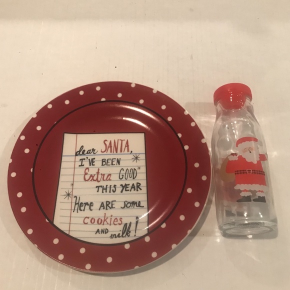 Holiday Home “Dear Santa…” Cookies For Santa Plate And Milk Bottle - Picture 4 of 9